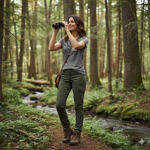 Real Tree Henely Shirt Women Large Gray Short Sleeves Hunting Fishing Outdoors